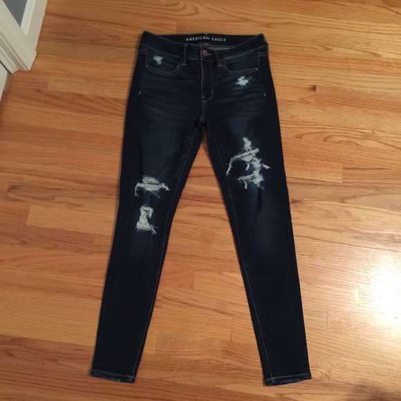 AMERICAN EAGLE Distressed Jeggings -Super Stretch - Picture 2 of 14